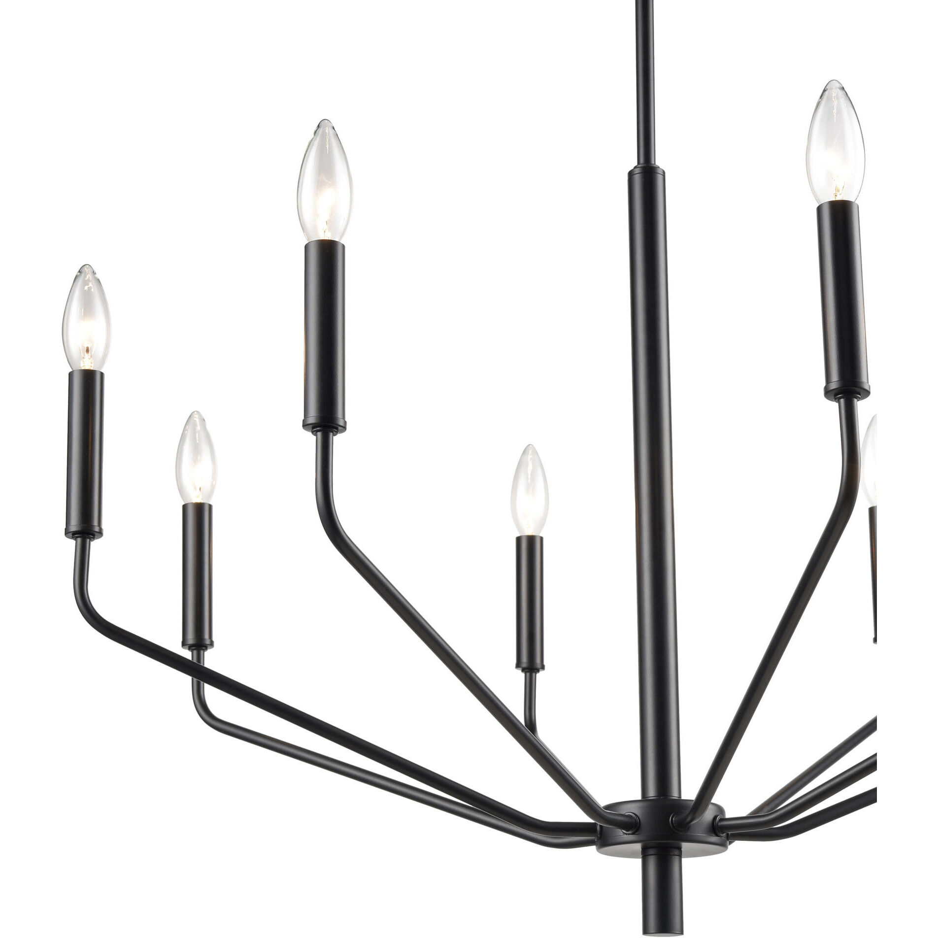 Laurell 8 Light 30 inch Matte Black Chandelier Ceiling Light